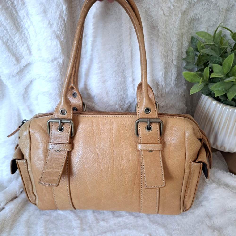 Vintage Tan Leather Hobo Bag